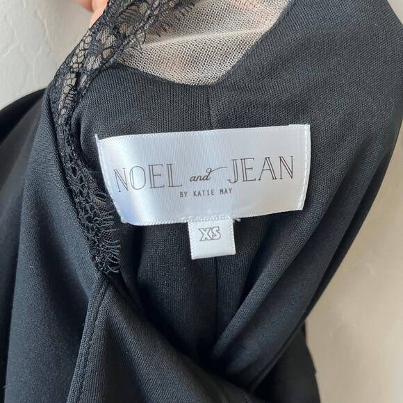 Katie May x Noel and Jean Dress The Unexpected Lace Trim V-Neck Gown Black XS - Picture 6 of 12